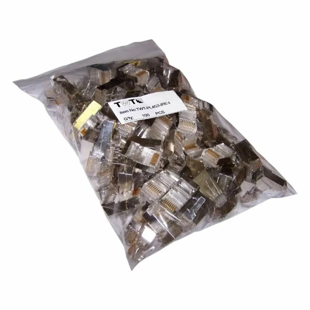 Коннектор LANMASTER RJ45 STP 8P8C, универсальный, cat.6, 100 шт.