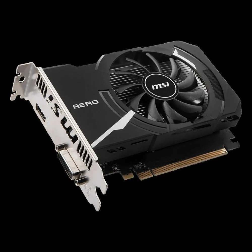 Видеокарта MSI GeForce GT 1030 AERO ITX 2GD4 OC, 2 GB GDDR4, 64 bit, HDMI, DVI-D, GPU 1265 MHz