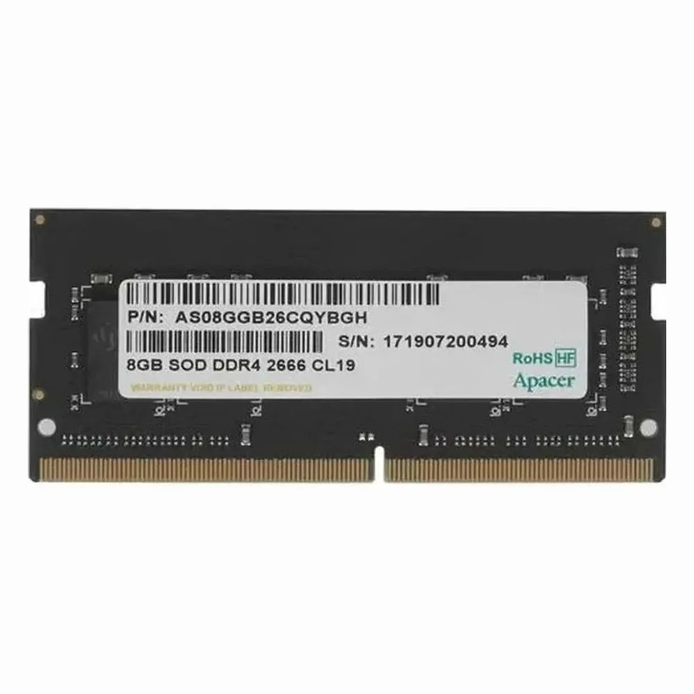 Оперативная память Apacer, DDR4, 8GB (1x8GB), 2666MHz, CL19, SO-DIMM