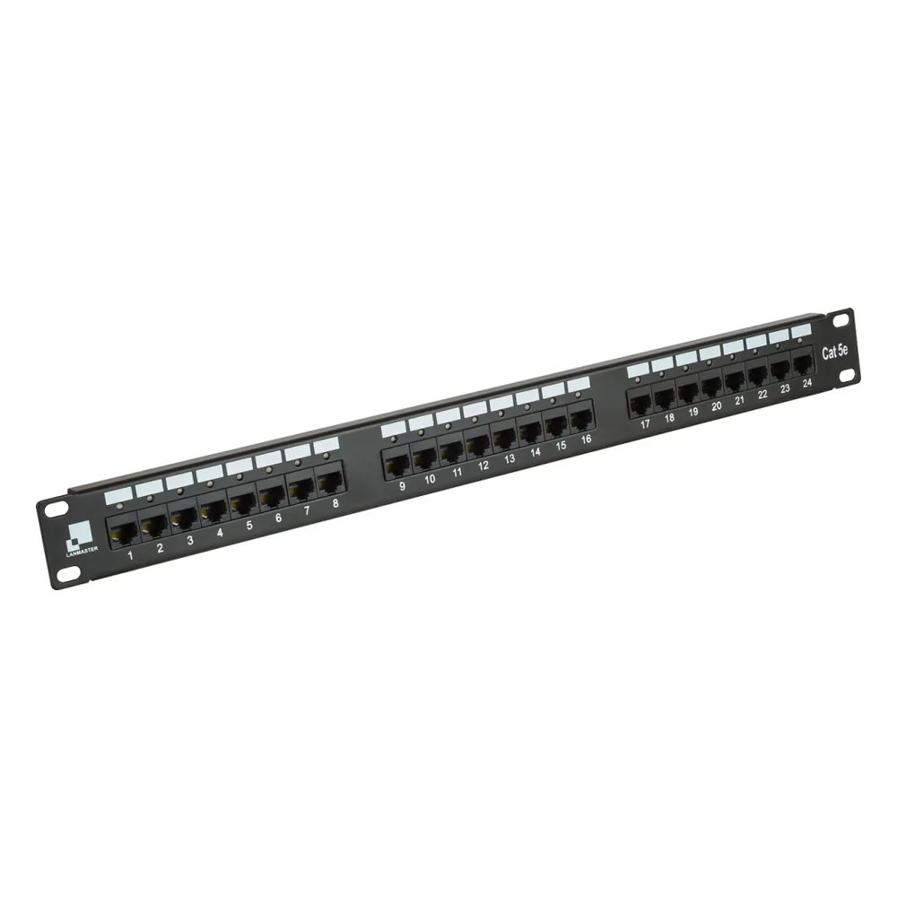 Патч-панель LANMASTER 24 порта с индикаторами, UTP, кат.5E, 1U