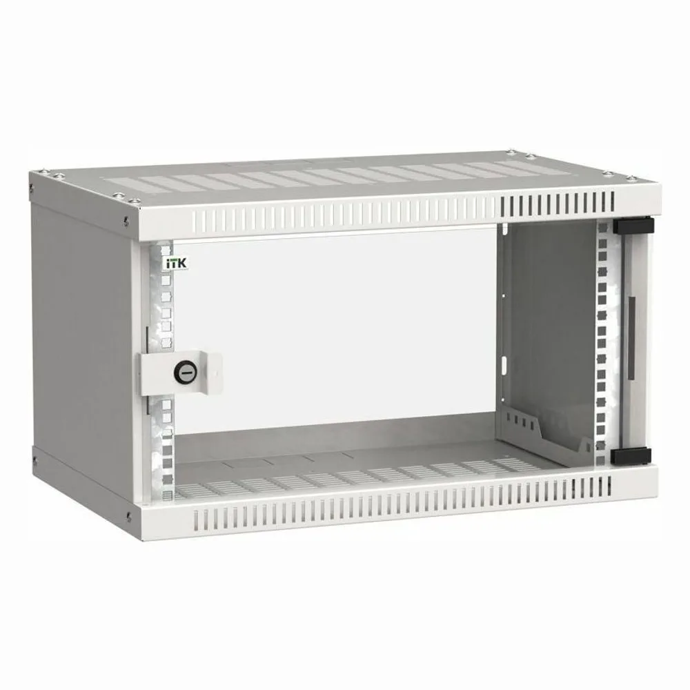 Шкаф LINEA WE 6U 550x350 мм дверь стекло серый ITK
