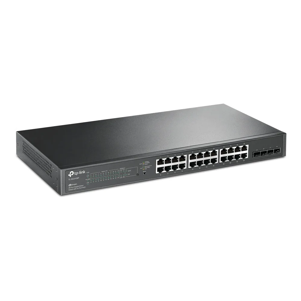 Коммутатор TP-Link JetStream TL-SG2428P, 24×1 Гбит/с PoE + 4×1 Гбит/с SFP, управляемый