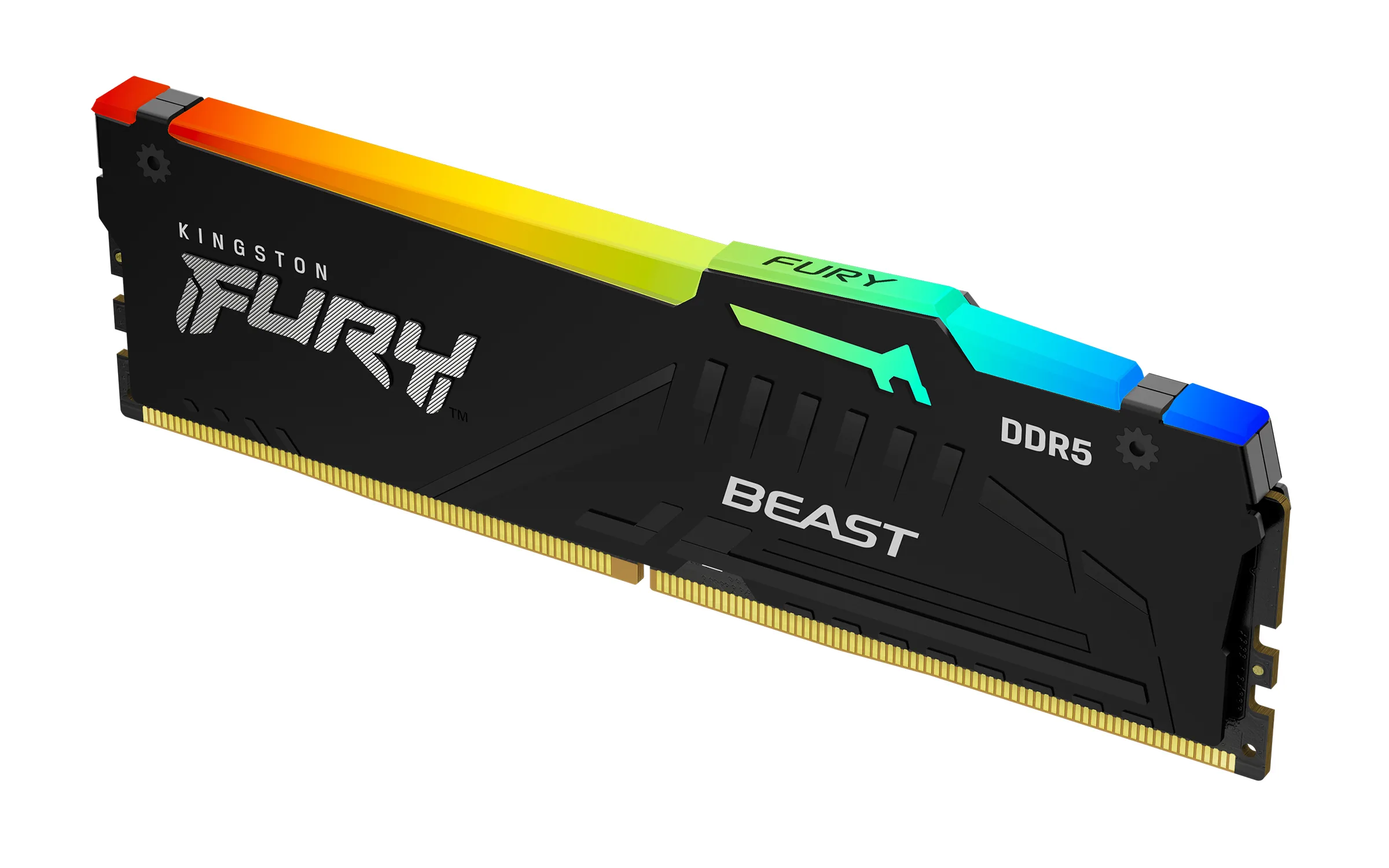 Оперативная память Kingston Fury Beast, DDR5, 8GB (1x8GB), 6000MHz, CL36, DIMM, с радиатором, RGB, черный