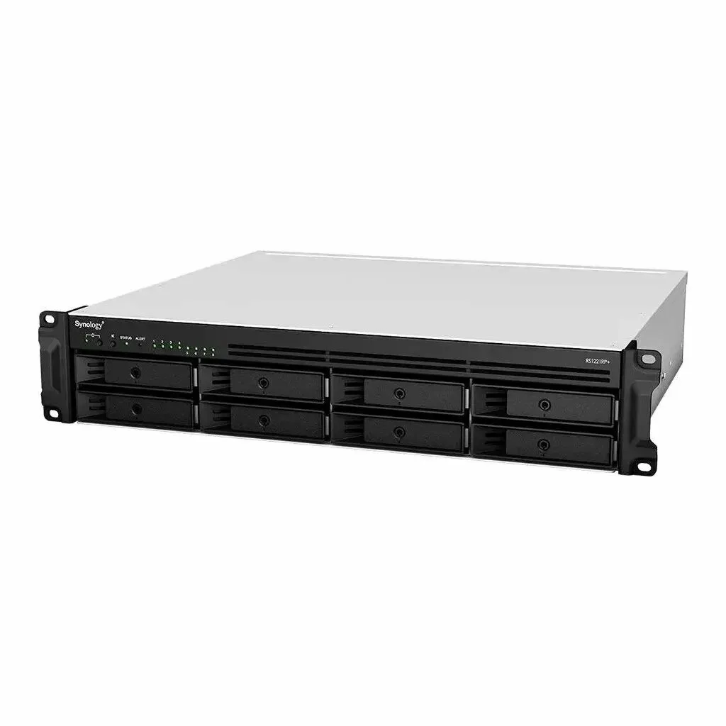 Сетевое хранилище Synology Rack 2U, QC2.2GHzCPU/4GbDDR4(upto32)/RAID0,1,5,6,10/upto 8 hot plug HDDs SATA(3,5'or2,5')(upto 12 with RX418)/2xUSB3.2/1eSATA/iSCSI/4xGbE(+1Expslot)/2xIPcam(upto 40)/2xPS/norail