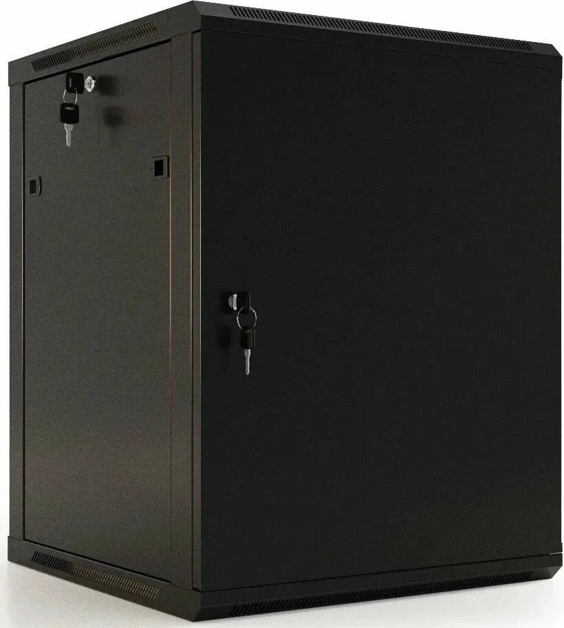 Шкаф телекоммуникационный настенный Hyperline TWB, 19", 6U, 367х600х450 мм (ВхШхГ), дверь: металл, разборный, черный