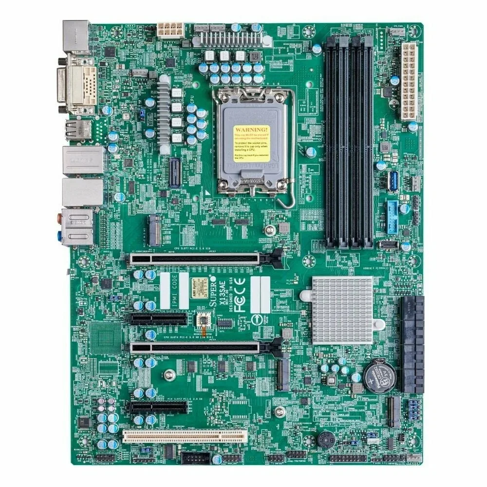 Материнская плата Supermicro X13SAE, LGA1700, Intel W680, 4xDDR5, 8xSATA, 3xM.2, 2xPCIe 5.0 x16, 2xPCIe 3.0 x4, 1xHDMI, 1xDP, 1xDVI-D, 1x 2.5Gb LAN, 1x 1Gb LAN, 6xUSB, 3x3.5 мм, 7.1, ATX