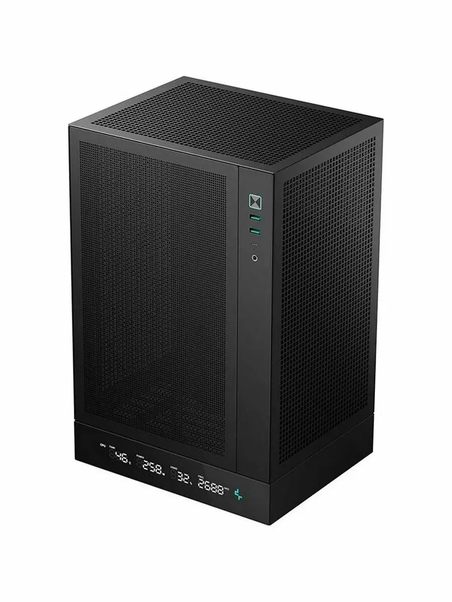 Компьютерный корпус Deepcool CH170 DIGITAL черный без БП mini-ITX 1x120мм 1xUSB 2.0 1xUSB 3.0 audio bott PSU