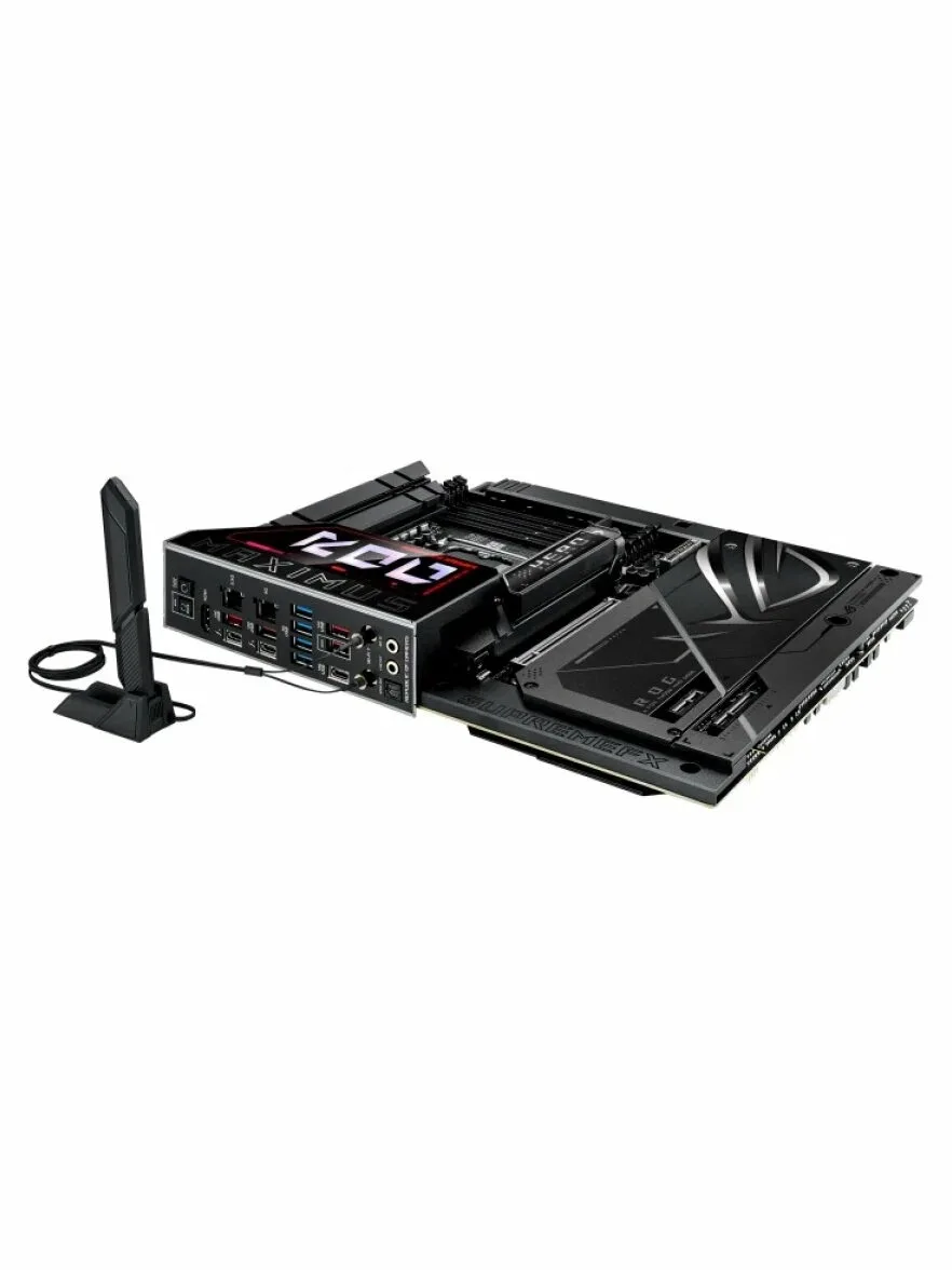 Материнская плата ASUS ROG MAXIMUS Z890 HERO BTF, LGA1851, Intel Z890, 4xDDR5, 4xSATA, 6xM.2, 1xPCIe 5.0 x16, 1xPCIe 4.0 x4, 1xPCIe x1, 1xHDMI, 2xUSB-C (Thunderbolt 4), 1xUSB-C 3.2 Gen 2, 4xUSB-A 3.2 Gen 2, 4xUSB-A 3.2 Gen 1, 2x2.5Gb LAN, Wi-Fi 7, Bluetooth 5.4, 2x3.5 мм, S/PDIF, 7.1, ATX