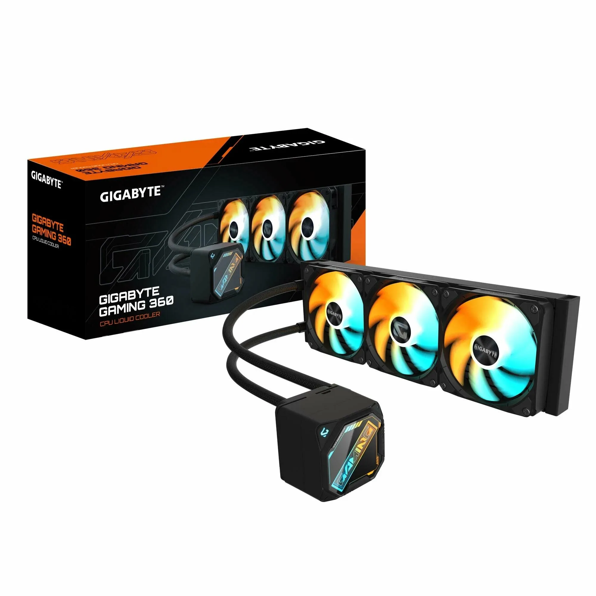 Жидкостная система охлаждения GIGABYTE Gaming GME 360 ARGB черный, алюминий/медь, 2200 об/мин, 35.8 дБ, 4 pin