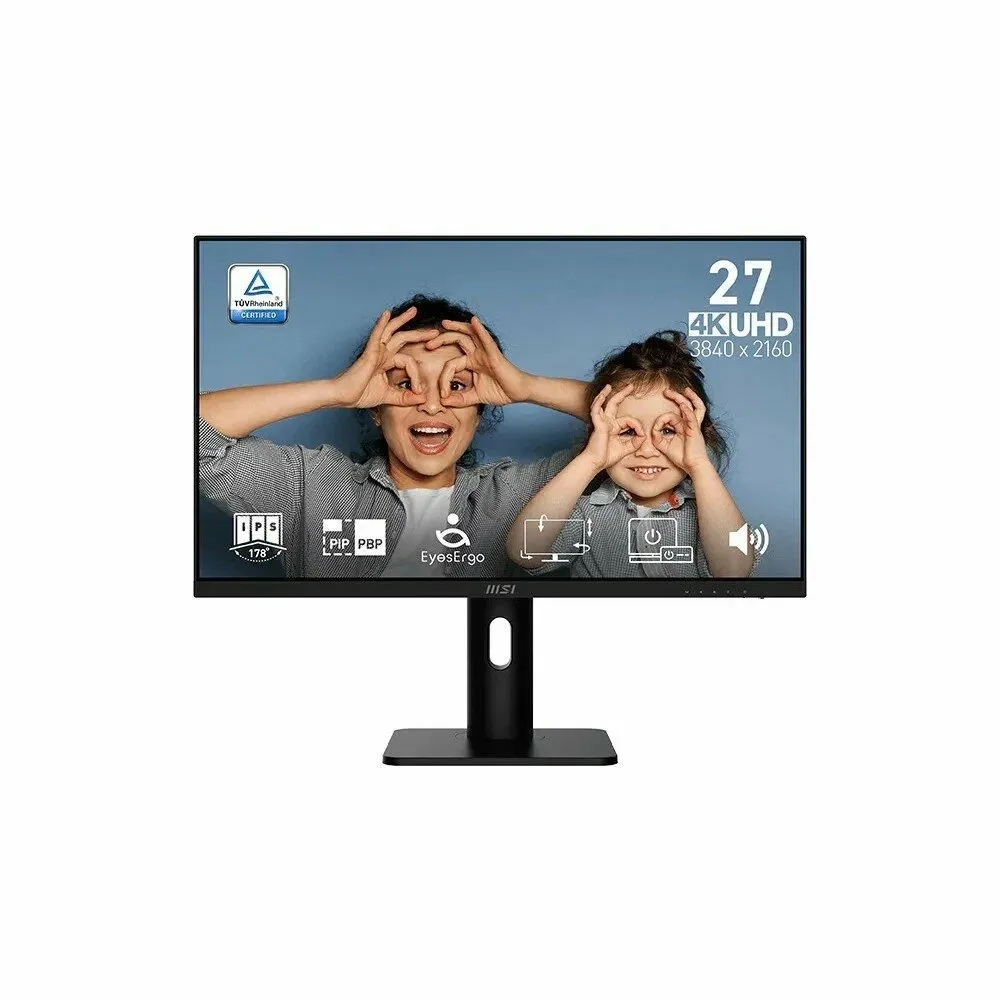 Монитор 27" MSI PRO MP273UP E6 IPS 3840x2160, 60 Гц, 4 мс, 16:9, 300 кд/м², 2xHDMI, DisplayPort, Adaptive-Sync, Flicker Free, Low Blue Light, черный