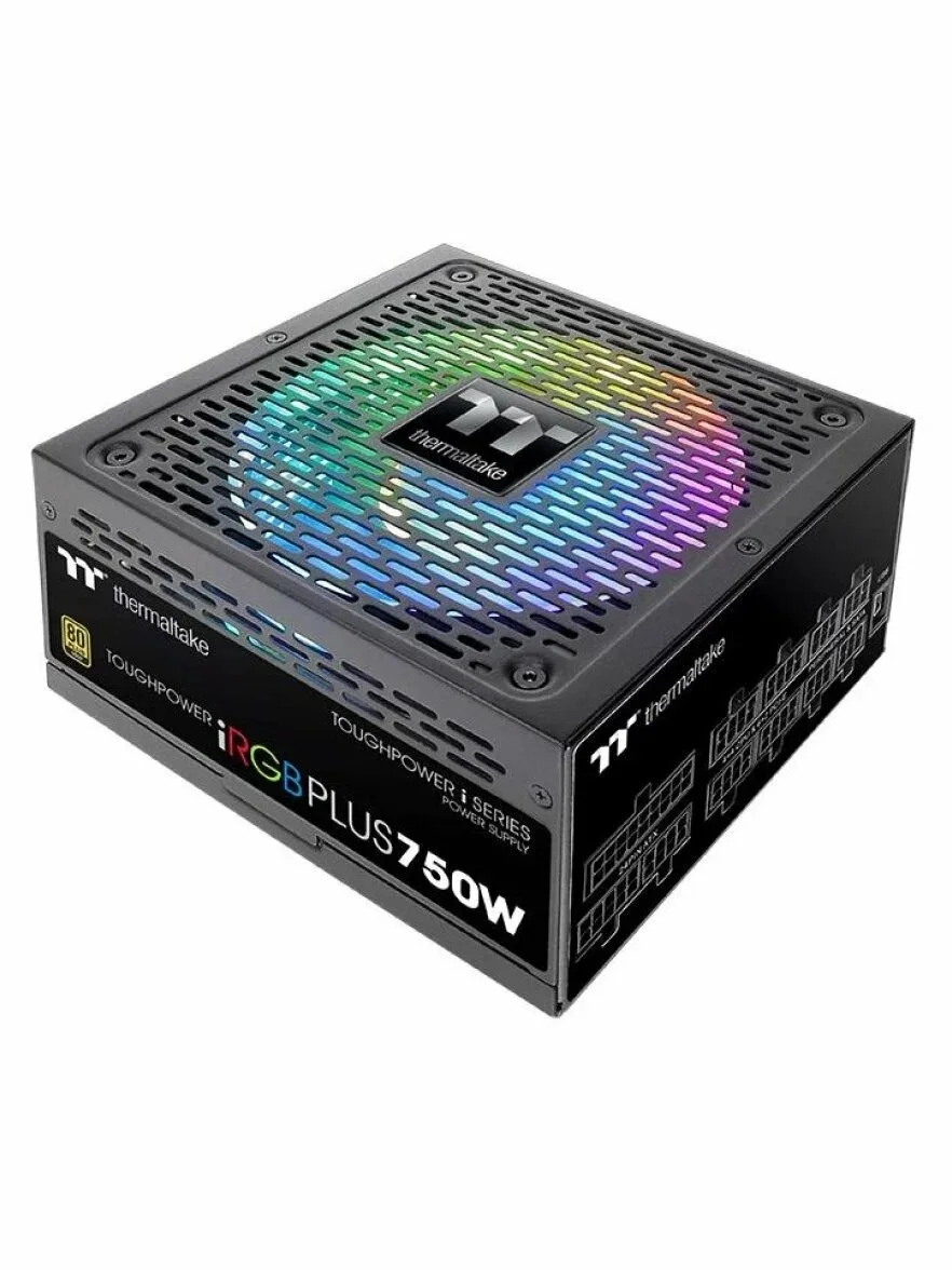 Блок питания Thermaltake Toughpower iRGb PLUS 750W RTL (PS-TPI-0750F3FDGE-1), 750Вт, 80 PLUS Gold, 140мм, модульный, черный