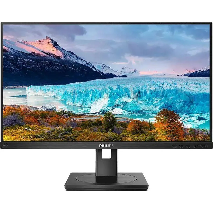 Монитор 21.5" Philips 222S1AE00 IPS 1920x1080, 75 Гц, 4 мс, 16:9, 250 кд/м², HDMI, DisplayPort, DVI, VGA, Adaptive-Sync, Flicker Free, Low Blue Light, черный