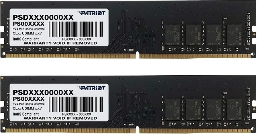 Оперативная память Patriot Signature, DDR4, 16GB (2x8 GB), 3200 MHz, CL22, DIMM
