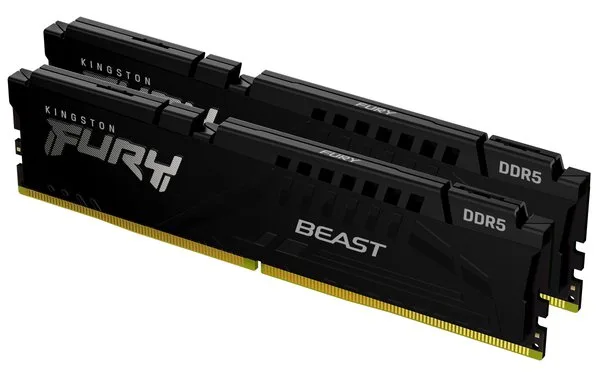 Оперативная память Kingston Fury Beast, DDR5, 16GB (2x8GB), 5200MHz, CL40, DIMM, радиатор, черный