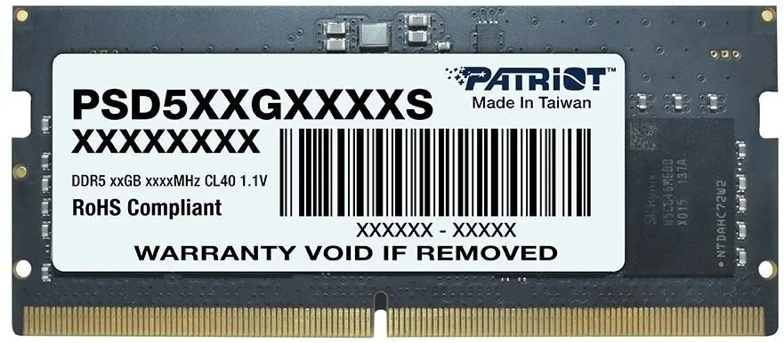 Оперативная память Patriot Signature, DDR5, 32GB (1x32 GB), 4800 MHz, CL40, DIMM