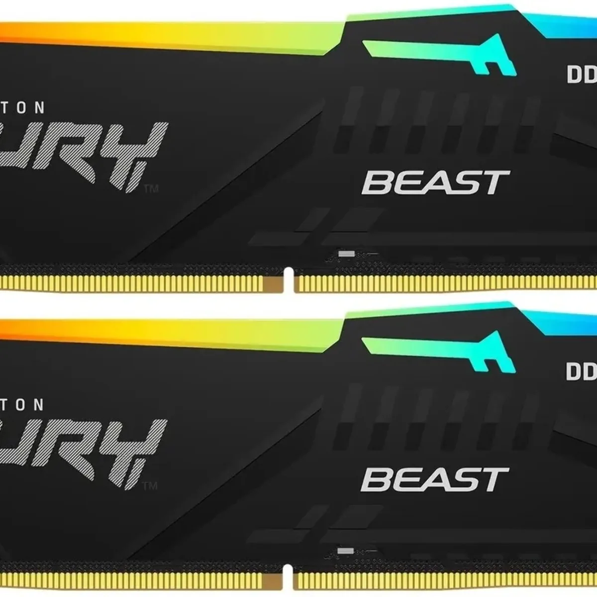 Оперативная память Kingston Fury Beast, DDR5, 32Gb (2x16GB), 5600MHz, CL36, DIMM, с радиаторами, RGB, черный