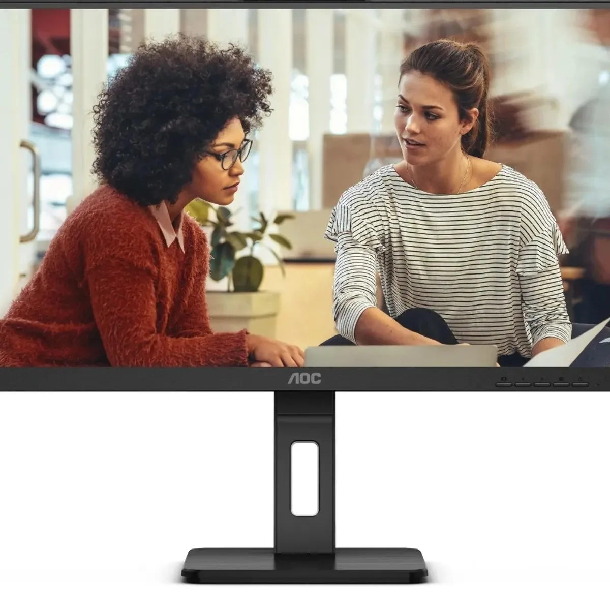 Монитор 23.8" AOC 24E3QAF IPS 1920x1080, 75 Гц, 4 мс, 16:9, 300 кд/м², HDMI, DisplayPort, VGA, Flicker Free, Low Blue Light, черный