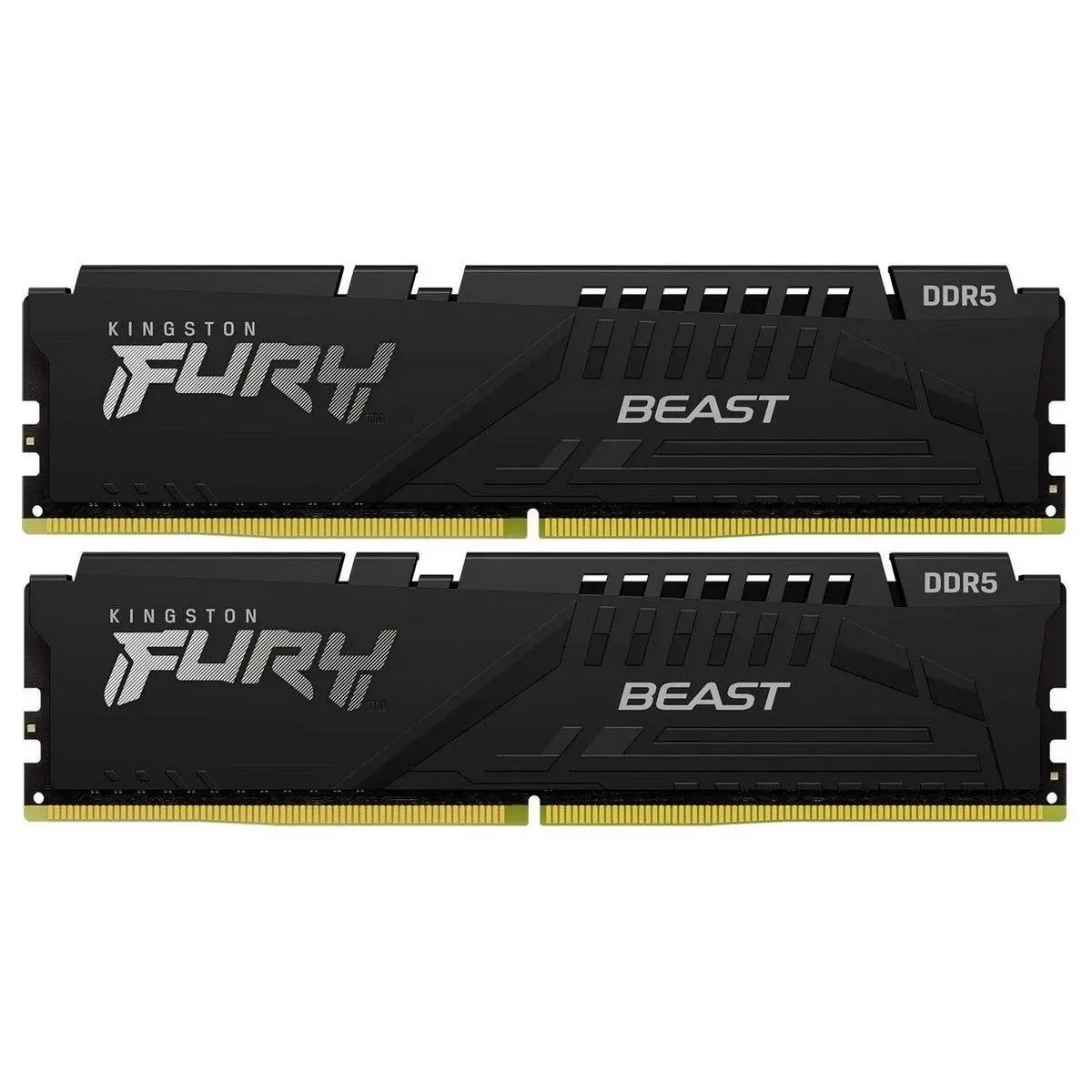 Оперативная память Kingston Fury Beast, DDR5, 32Gb (2x16Gb), 6000MHz, CL36, DIMM, с радиатором, черный