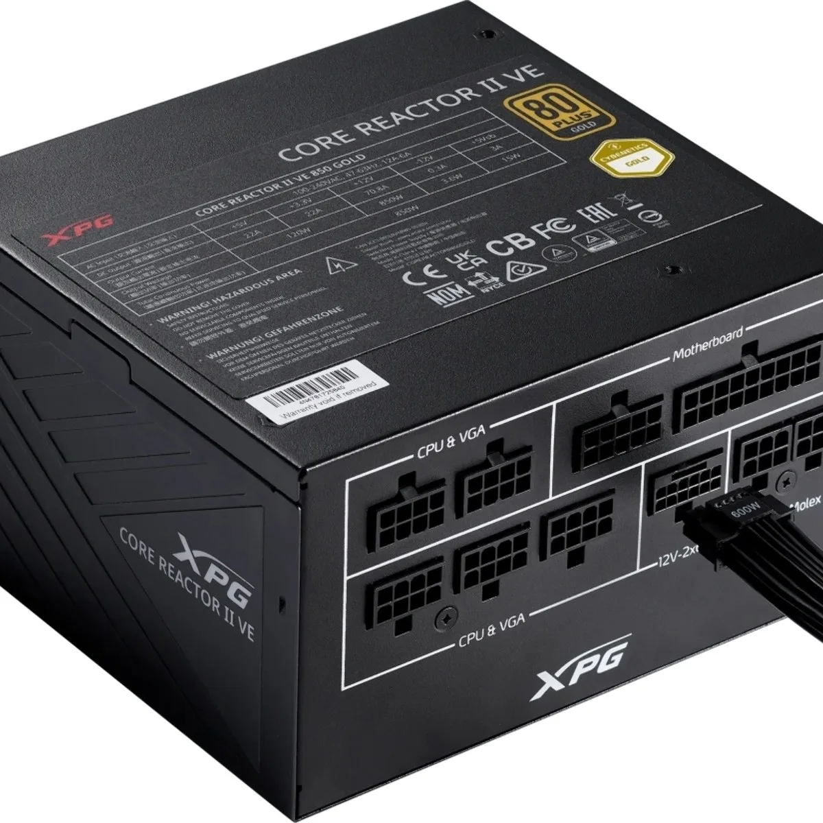 Блок питания ADATA XPG COREREACTORIIVE850G-BKCEU, 850Вт, 80 PLUS Gold, 120мм, модульный, черный