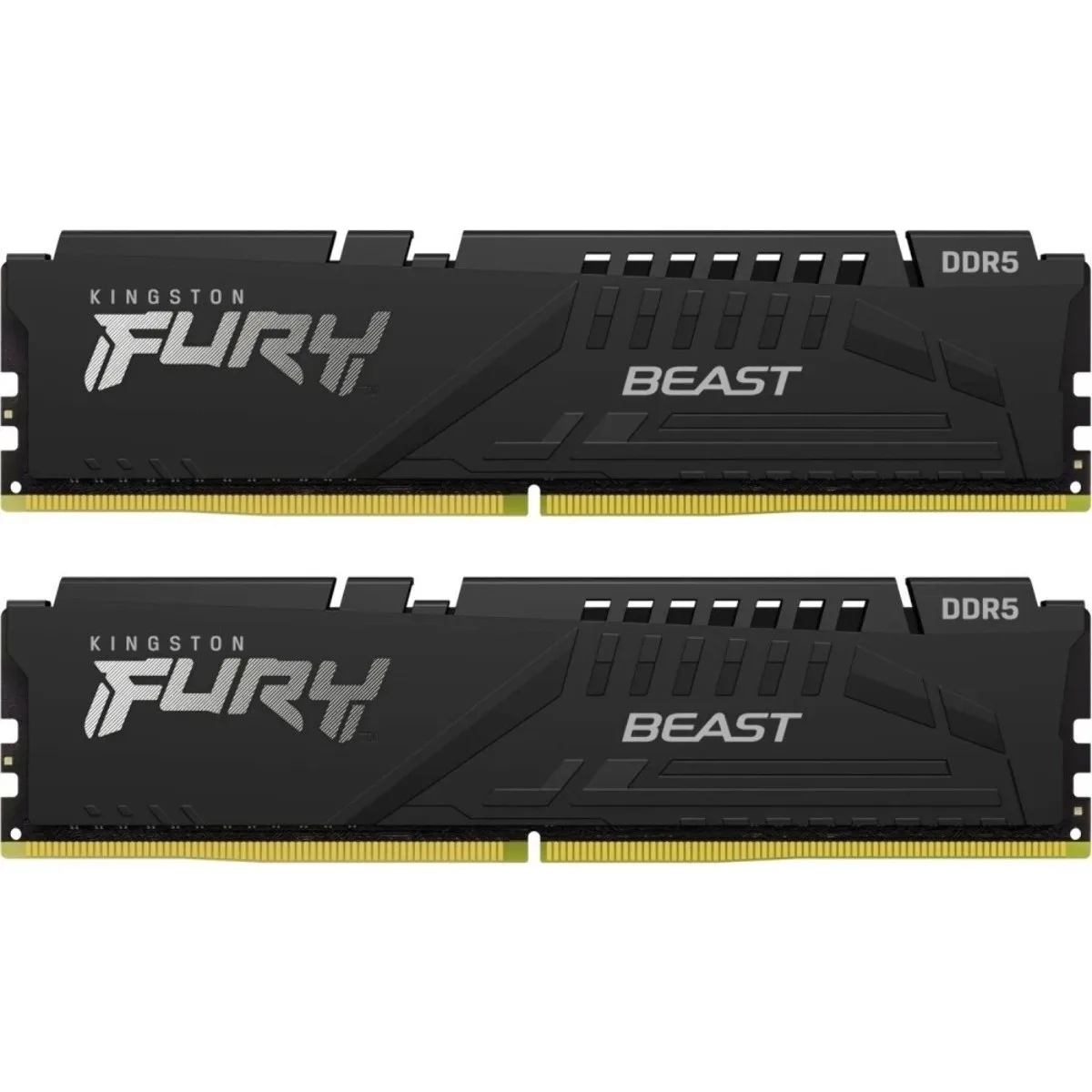 Оперативная память Kingston Fury Beast, DDR5, 32Gb (2x16Gb), 6400MHz, CL32, DIMM, с радиатором, черный